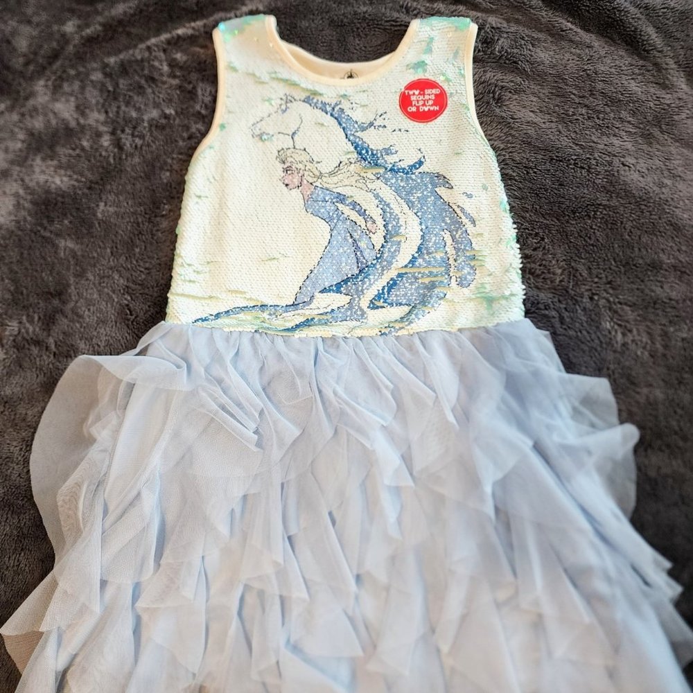 Disney Parks Frozen Elsa Sequin and Ruffle Dress